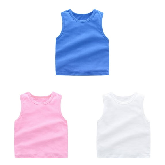 Toddler Kids Girls Dance Tank Top Racerback Crop Tank Top Soild Sleeveless Sports Dance Top Ballet Gymnastics *3PCS