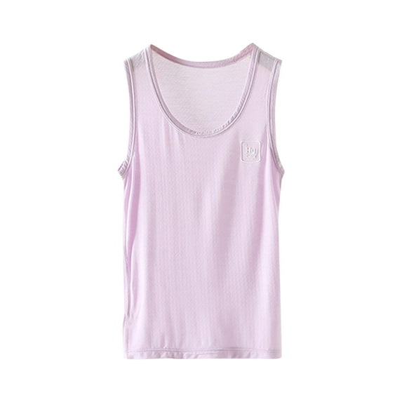 Toddler Kids Girls Dance Tank Top Racerback Crop Tank Top Soild Sleeveless Sports Pajamas Top Purple Kids Homewear 12 Years-14 Years
