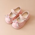 thumbnail image 1 of Toddler Kids Girls Dress Shoes Retro Leather Ankle Strap Peart Bow Ballet Flats Shiny Crystal Girl Shoes for Wedding Party School, 1 of 9