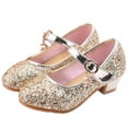 thumbnail image 1 of Toddler Kids Girls Dress Shoes Wedding Party Heels Princess Shoes Sparkle Glitter Flat Shoes, 1 of 6