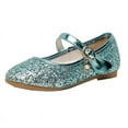 thumbnail image 1 of Toddler Kids Girls Dress Shoes Wedding Party Low Heel Princess Shoes Sparkle Glitter Flat Shoes, 1 of 3