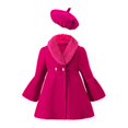 thumbnail image 1 of Toddler Kids Girls Collar Wool Coat Long Sleeve Button Down Warm Cozy Windproof Elegant Classic Outerwear 3-4 Years, 1 of 7