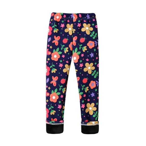 Toddler Kids Girls Fleece Thick Leggings Kids Footless Tights Ruffle Ankle Length Pants 3-10Years