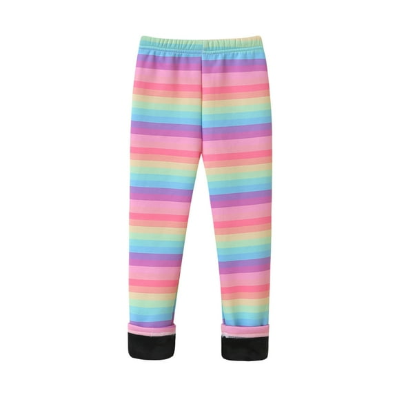 Toddler Kids Girls Fleece Thick Leggings Kids Footless Tights Ruffle Ankle Length Pants 3-10Years