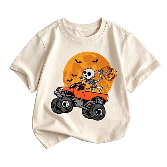 Toddler Kids Girls Halloween Shirt Crewneck Short Sleeve Soft Holiday Tee Toddler Fall Outfits