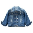 thumbnail image 1 of Toddler Kids Girls Jean Jacket Button Denim Long Sleeve Unicorn Jackets Tops Girls Spring Fall Outerwear, 1 of 9