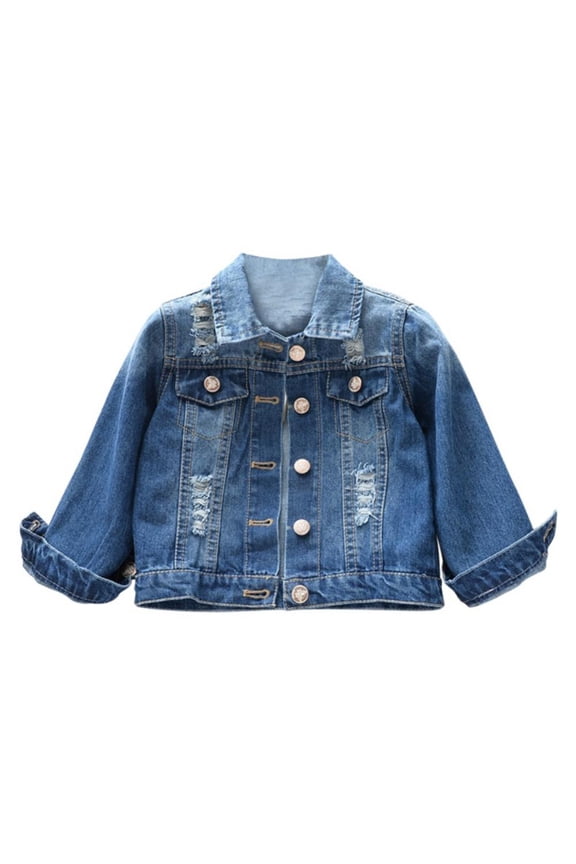 Toddler Kids Girls Jean Jacket Button Denim Long Sleeve Unicorn Jackets Tops Girls Spring Fall Outerwear