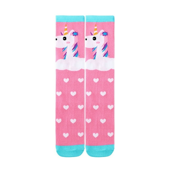 Toddler Kids Girls Knee High Socks Cute Animal Cotton Mid Calf Long Boot Socks Stockings 3-12 Year Old