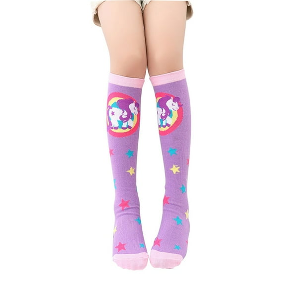 Toddler Kids Girls Knee High Socks Cute Animal Cotton Mid Calf Long Boot Socks Stockings 3-12 Year Old