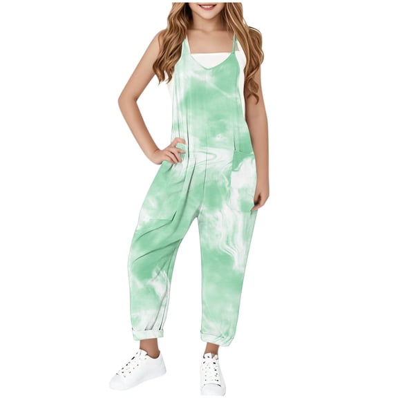 Toddler Kids Girls Printing Jumpsuit Playsuit Children Girl's Strap Romper Summer Outfits Clothes Baggy