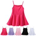 thumbnail image 1 of Toddler Kids Girls Rompers Sleeveless Summer Dress Suspender Solid Color Casual Seaside Jumpsuit Cute Outfits 12-18 Months, 1 of 5