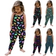 thumbnail image 1 of Toddler Kids Girls Rompers Sleeveless Suspenders Dinasour Print Romper Clothes Jumpsuit Cute Outfits 2-3 Years, 1 of 4