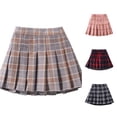 thumbnail image 1 of Toddler Kids Girls School Pleated Skirts Plaid Print A-Line Mini Skirt for Uniform 7-8 Years, 1 of 4