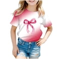 thumbnail image 1 of Toddler Kids Girls Short Sleeve Cotton T Shirts Soft 24 Months 2t 3t 4t 5t 6t 7t Comfortable Summer Casual Basic Daily Wear Tops Clothes Gibobby,12-13 Years,Watermelon Red, 1 of 4