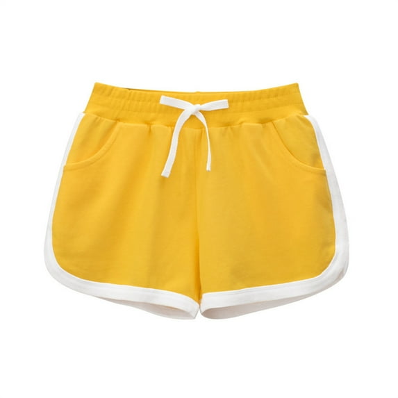 Toddler Kids Girls Short Solid Color Elastic Waisted Drawstring Athletic Shorts Summer Cotton Casual Active Running Dolphin Shorts