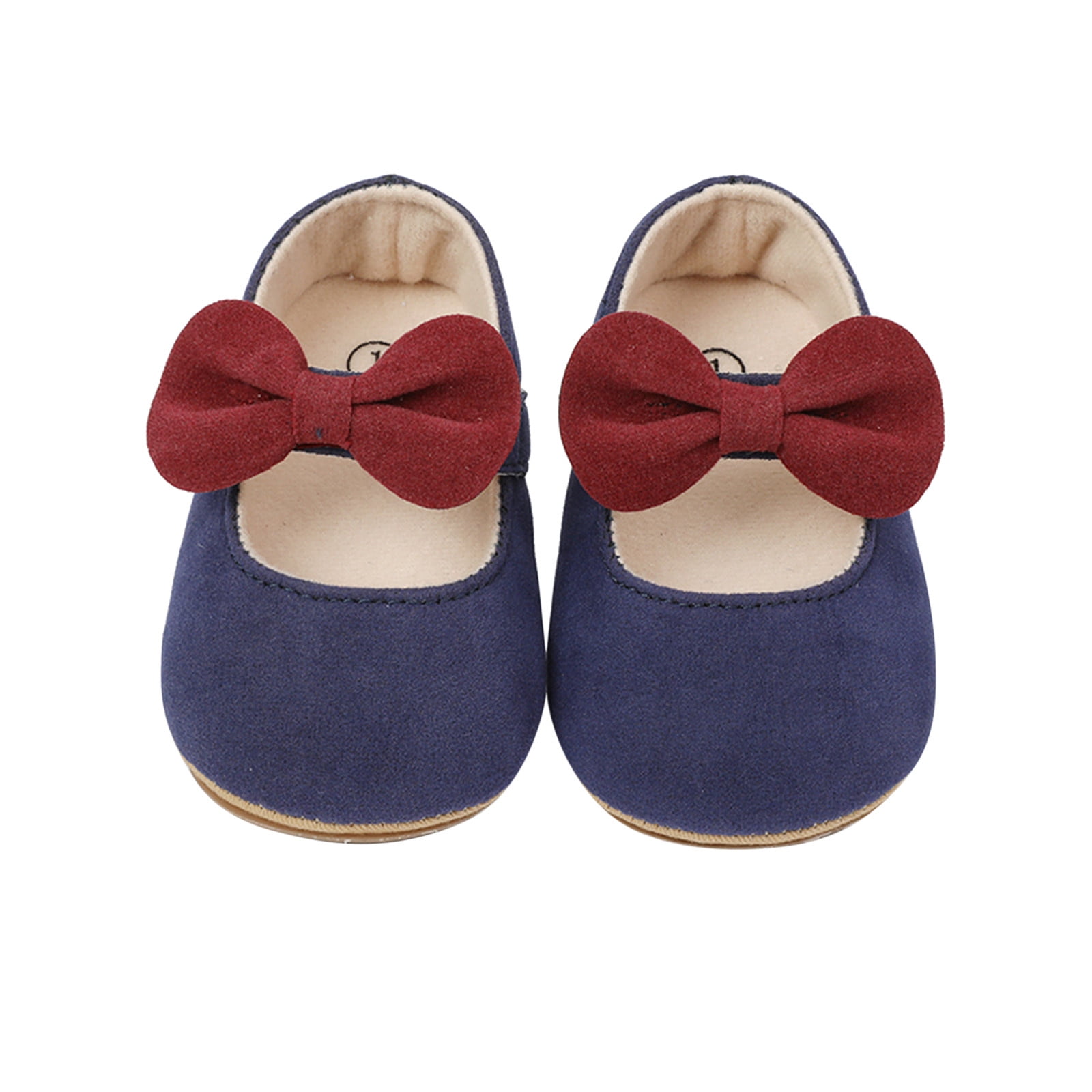 Toddler Kids Girls Soild Colour Bowknot Princress Shoes Soft Sole The Floor Barefoot Non Slip