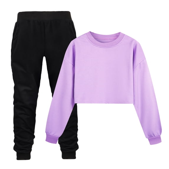 Toddler Kids Girls Sweatsuit Set Cute Hooded Child Boys Long Sleeve Print Warm Pullover Tops Pants Outfits Sweat Suit Fall Winter Outfits 13-14 Years