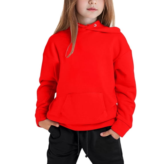 Toddler Kids Girls Sweatsuit Set Cute Hooded Hooded Sweatshirt Pants Solid Color Casual Two Piece Outfit With Pockets Casual Outfits Sets 7-8 Years
