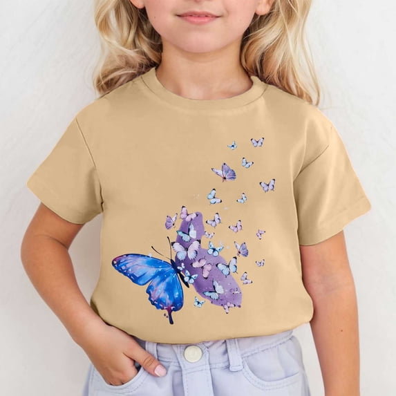 Toddler Kids Girls T Shirts Short Sleeve Cute Printed Crewneck Shirts Tshirt Tops 12-13 Years