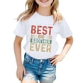 thumbnail image 1 of Toddler Kids Girls T Shirts Short Sleeve Fashion Casual Letter Crewneck Shirts Top Summer Tops Tees 4-5 Years, 1 of 3
