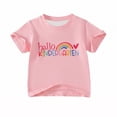 thumbnail image 1 of Toddler Kids Girls T Shirts Short Sleeve Fashion Casual Striped Crewneck Top Casual Loose Tops 2-3 Years, 1 of 2