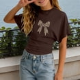 thumbnail image 1 of Toddler Kids Girls T Shirts Short Sleeve Graphic Print Casual Top Waist Tie For Playful Tshirt Tops 11-12 Years, 1 of 4