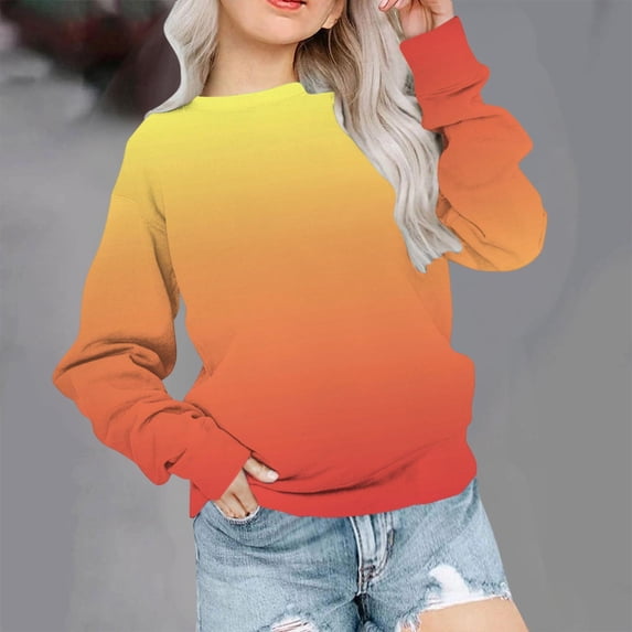 Toddler Kids Gradient Pullover Sweatshirt, Long Sleeve Crewneck Top for Boys and Girls, Soft Casual Comfortable Wear for Daily Play and Special Occasions