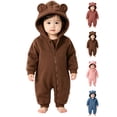 thumbnail image 1 of Toddler Kids Hooded Outfit Jumpsuit Rompers,100%Cotton,Cute Warm Solid Color Long Sleeved Zipper Kids Snowsuit,Winter Kids Essentials, 1 of 6