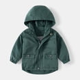 thumbnail image 1 of Toddler Kids Hooded Wind Resistant Jacket, Cartoon Car Embroidered Zip Up Casual Windbreaker Coat with Side Pockets for Boys Army Green A 7-8 Years, 1 of 3