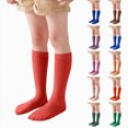 thumbnail image 1 of Toddler Kids Knee High Socks Non Slip Boy Girls Seamless Long Stockings for Toddler to Teen 1-15 Years Kids, 1 of 4