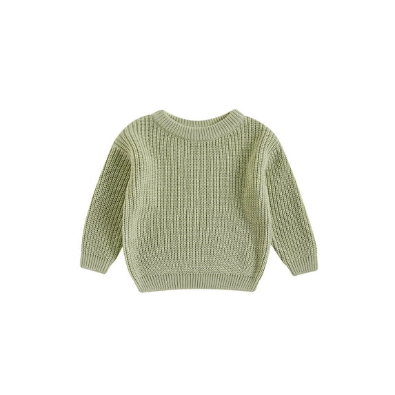 Toddler Kids Little Boy Girl Knit Sweater 0 3 6 9 12 18 24 Months 2T 3T 4T 5T Causal Solid Color Crew Neck Long Sleeve Pullover Tops for Fall Winter