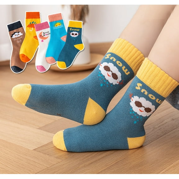 Toddler Kids Little Boys Fashion Cotton Crew Socks 5 pairs