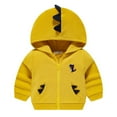 thumbnail image 1 of Toddler Kids Little Boys Long Sleeve Cartoon Dinosaur Hooded Zip Jacket Coat, 1 of 7