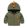 thumbnail image 1 of Toddler Kids Little Boys Long Sleeve Cartoon Dinosaur Hooded Zip Jacket Coat, 1 of 2