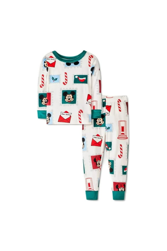 Infant Boys Mickey Mouse Velour Christmas Pajama Sleep Set 2T