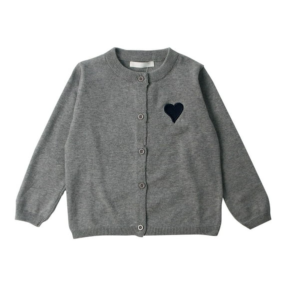 Toddler Kids Open Front Button Down Knit Cardigans Boys Girls Love Heart Knit Sweaters Coat for Watercolor Dance Wear