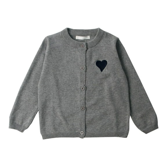 Toddler Kids Open Front Button Down Knit Cardigans Boys Girls Love Heart Knit Sweaters Coat for Watercolor Dance Wear