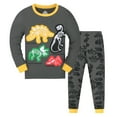thumbnail image 1 of Toddler Kids Outfit Dinosaur Printing Boys Girls Pajamas Cotton 2PCS Sleepwear Fall Winter Clothes Set Party Featival Clothes For Child, 1 of 3