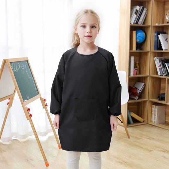 Toddler Kids Painting Apron Shirts Art Smock Apron For Artist Painting Aprons Smocks Long Sleeve Summer Tops Tees with Pocket 2-4 Years