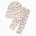 thumbnail image 1 of Toddler Kids Pajama Fall Winter Long Sleeve Button Funny Pattern Sleepwear Set 6 12 24 Months 1T 2T 3T 4T 5T 6T Children Brick Red,9-10 Years, 1 of 4