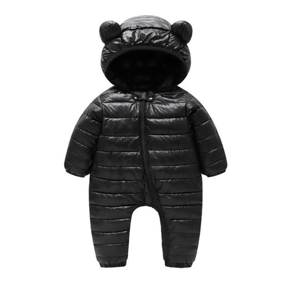 Toddler Kids Pajamas Onesie for Boys & Girls Snowsuit Baby Girls Boys Winter Warm Bear Ears Hooded Jumpsuit Down Coat Romper Padded Outwear Winter Fall Outfits 18-24 Months