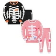 thumbnail image 1 of Toddler Kids Pajamas Toddler Kids Baby Boys Girls Pajamas Cartoon Cute Fashion Personality Print Long Sleeve Top Trousers Outfits *2PCS Halloween Z-BK1 & Red, 8Y, 1 of 3