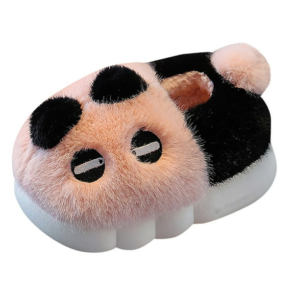 Toddler Kids Platform Cute Slippers Girls Boys Winter House Slippers Plush Warm Soft Cartoon Indoor Slippers