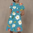 thumbnail image 1 of Toddler Kids Print Short Sleeve Stretchy Dress A Line Dress Vestido de verano para niñas, 1 of 5