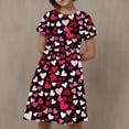 thumbnail image 1 of Toddler Kids Print Short Sleeve Stretchy Dress A Line Dress Vestidos casuales para niñas, 1 of 5