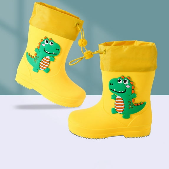 Toddler Kids Rain Boots Baby Rain Shoes Children Easy On Waterproof Boots for Boys and Girls