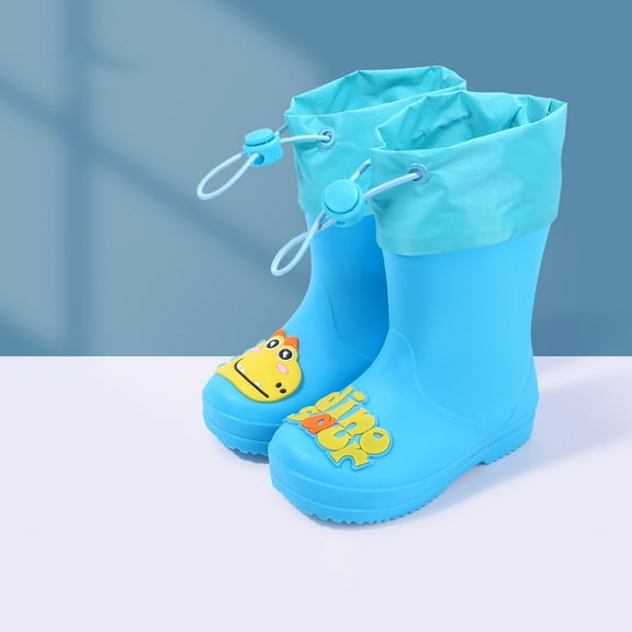 Toddler Kids Rain Boots Baby Rain Shoes Children Easy On Waterproof Boots for Boys and Girls