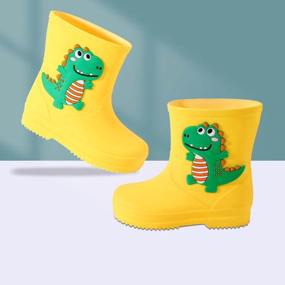 Toddler Kids Rain Boots Baby Rain Shoes Children Easy On Waterproof Boots for Boys and Girls