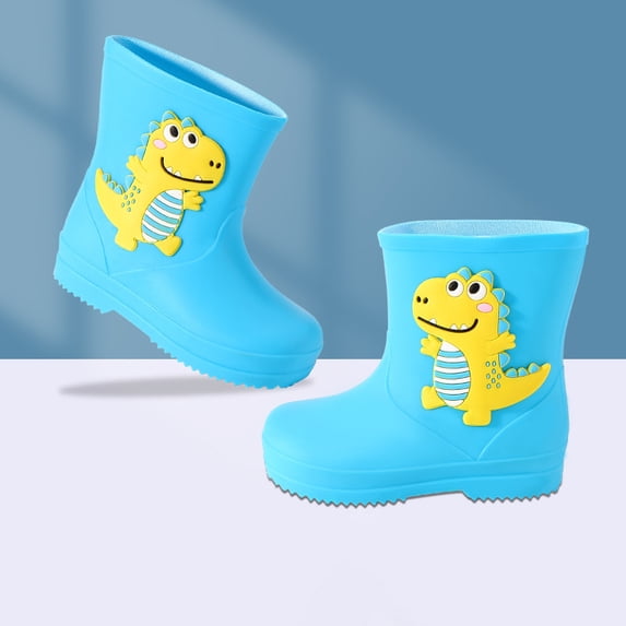 Toddler Kids Rain Boots Baby Rain Shoes Children Easy On Waterproof Boots for Boys and Girls