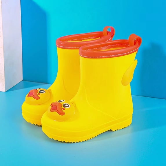 Toddler Kids Rain Boots Baby Rain Shoes Children Easy On Waterproof Boots for Boys and Girls